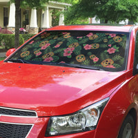 Tropical Calavera Hawaiian Auto Sun Shade Sugar Skull Pineapple Hibiscus Floral DT05 - Polynesian Pride