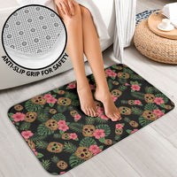 Tropical Calavera Hawaiian Bathroom Set Sugar Skull Pineapple Hibiscus Floral DT05 - Polynesian Pride