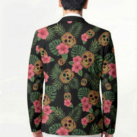 Tropical Calavera Hawaiian Blazer Sugar Skull Pineapple Hibiscus Floral DT05 - Polynesian Pride