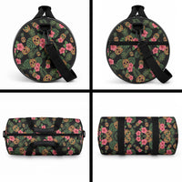 Tropical Calavera Hawaiian Duffle Bag Sugar Skull Pineapple Hibiscus Floral DT05 - Polynesian Pride