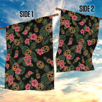 Tropical Calavera Hawaiian Garden Flag Sugar Skull Pineapple Hibiscus Floral DT05 - Polynesian Pride