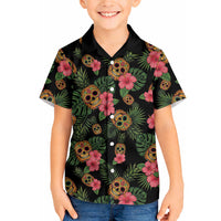 Tropical Calavera Hawaiian Hawaiian Shirt Sugar Skull Pineapple Hibiscus Floral DT05 - Polynesian Pride