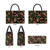 Tropical Calavera Hawaiian Leather Bag Sugar Skull Pineapple Hibiscus Floral DT05 - Polynesian Pride