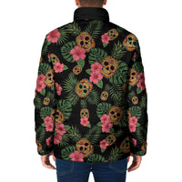Tropical Calavera Hawaiian Padded Jacket Sugar Skull Pineapple Hibiscus Floral DT05 - Polynesian Pride