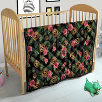 Tropical Calavera Hawaiian Quilt Sugar Skull Pineapple Hibiscus Floral DT05 - Polynesian Pride
