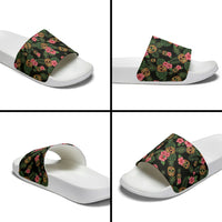 Tropical Calavera Hawaiian Slide Sandals Sugar Skull Pineapple Hibiscus Floral DT05 - Polynesian Pride