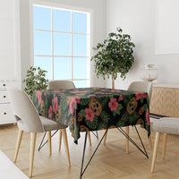Tropical Calavera Hawaiian Tablecloth Sugar Skull Pineapple Hibiscus Floral DT05 - Polynesian Pride