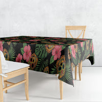 Tropical Calavera Hawaiian Tablecloth Sugar Skull Pineapple Hibiscus Floral DT05 - Polynesian Pride
