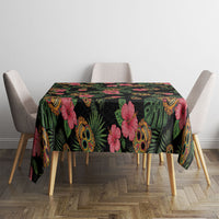 Tropical Calavera Hawaiian Tablecloth Sugar Skull Pineapple Hibiscus Floral DT05 - Polynesian Pride
