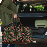 Tropical Calavera Hawaiian Travel Bag Sugar Skull Pineapple Hibiscus Floral DT05 - Polynesian Pride