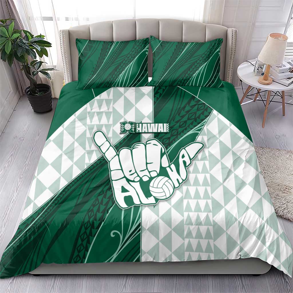 Hawaii Volleyball Bedding Set Shaka Aloha Hand