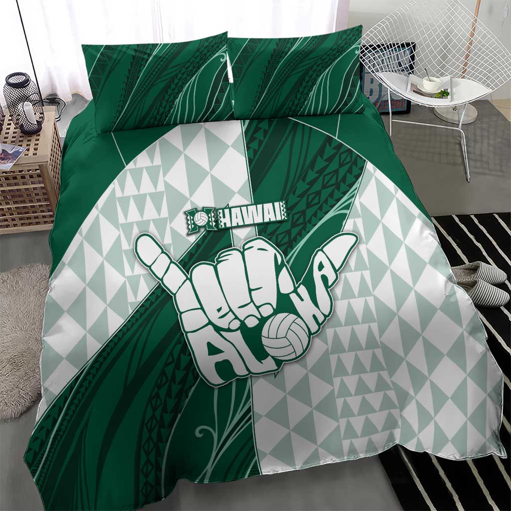 Hawaii Volleyball Bedding Set Shaka Aloha Hand