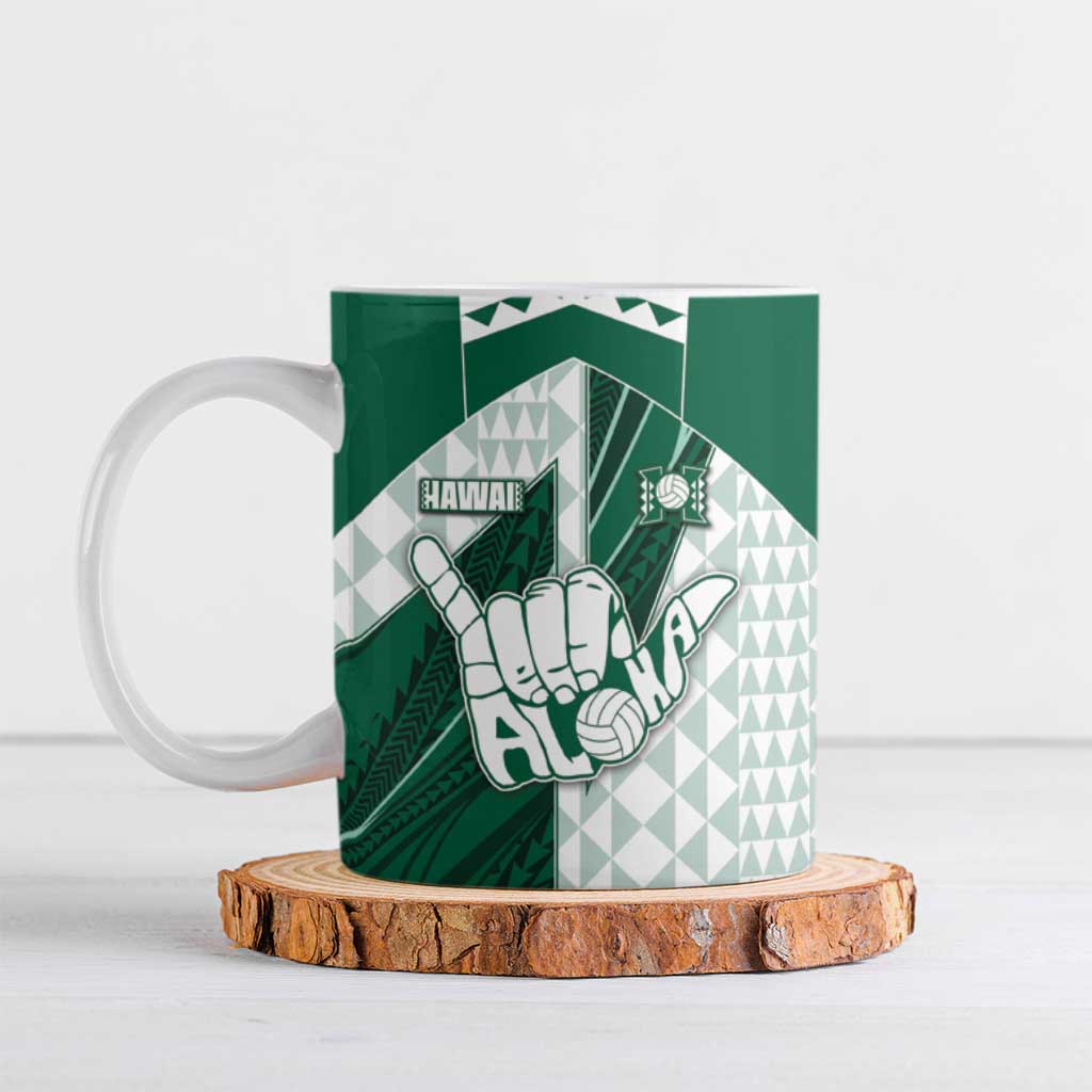 Custom Hawaii Volleyball Ceramic Mug Shaka Aloha Hand