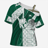 Custom Hawaii Volleyball Cross Shoulder Shirt Shaka Aloha Hand