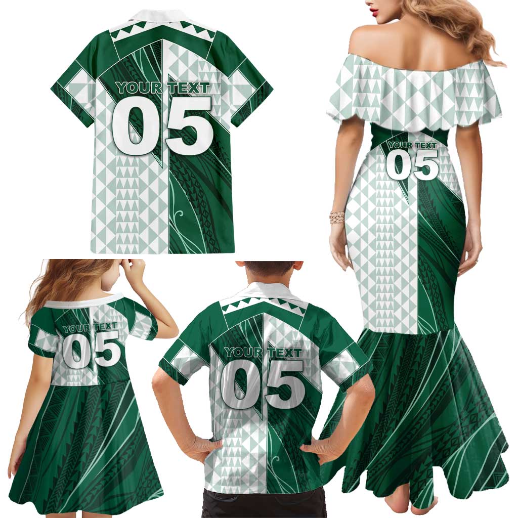 Custom Hawaii Volleyball Family Matching Mermaid Dress and Hawaiian Shirt Shaka Aloha Hand DT05 - Polynesian Pride