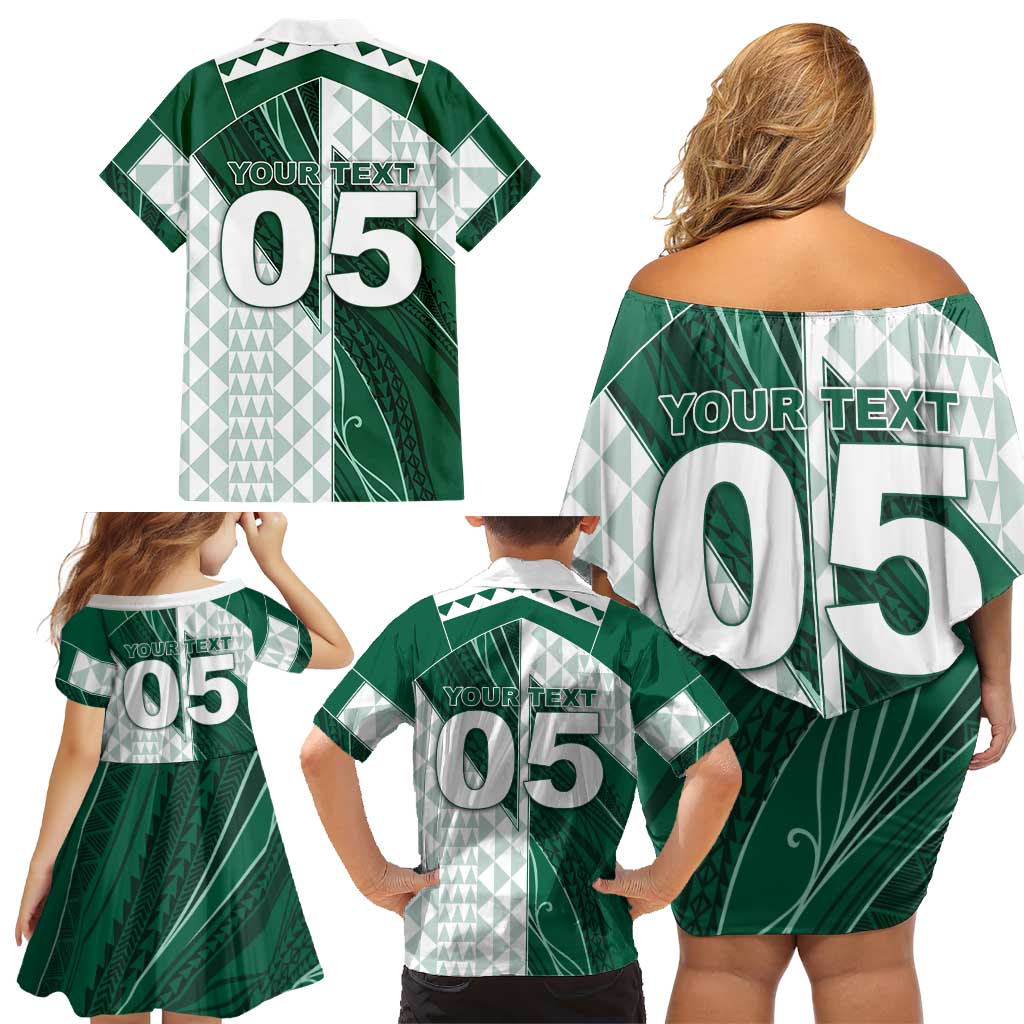Custom Hawaii Volleyball Family Matching Off Shoulder Short Dress and Hawaiian Shirt Shaka Aloha Hand DT05 - Polynesian Pride