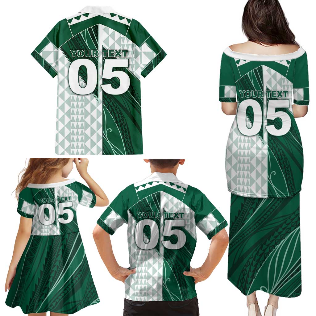 Custom Hawaii Volleyball Family Matching Puletasi and Hawaiian Shirt Shaka Aloha Hand