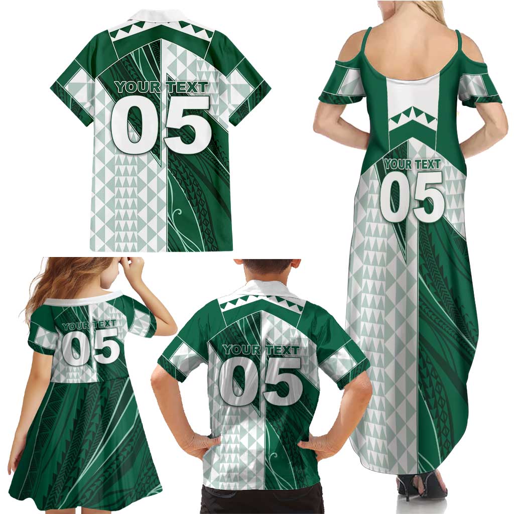 Custom Hawaii Volleyball Family Matching Summer Maxi Dress and Hawaiian Shirt Shaka Aloha Hand DT05 - Polynesian Pride