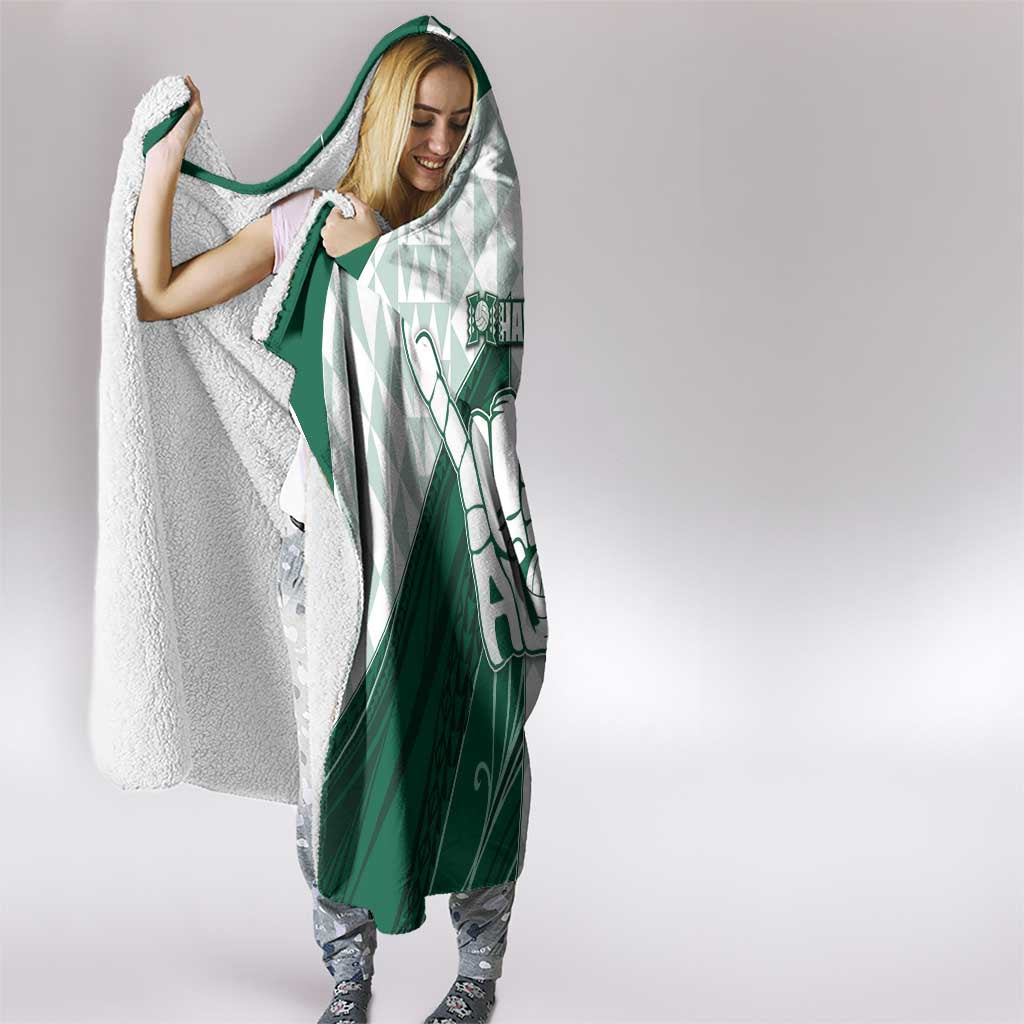 Hawaii Volleyball Hooded Blanket Shaka Aloha Hand