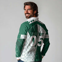 Custom Hawaii Volleyball Long Sleeve Polo Shirt Shaka Aloha Hand