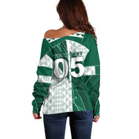 Custom Hawaii Volleyball Off Shoulder Sweater Shaka Aloha Hand
