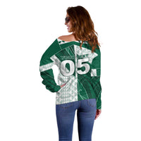 Custom Hawaii Volleyball Off Shoulder Sweater Shaka Aloha Hand