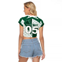 Custom Hawaii Volleyball Raglan Cropped T Shirt Shaka Aloha Hand
