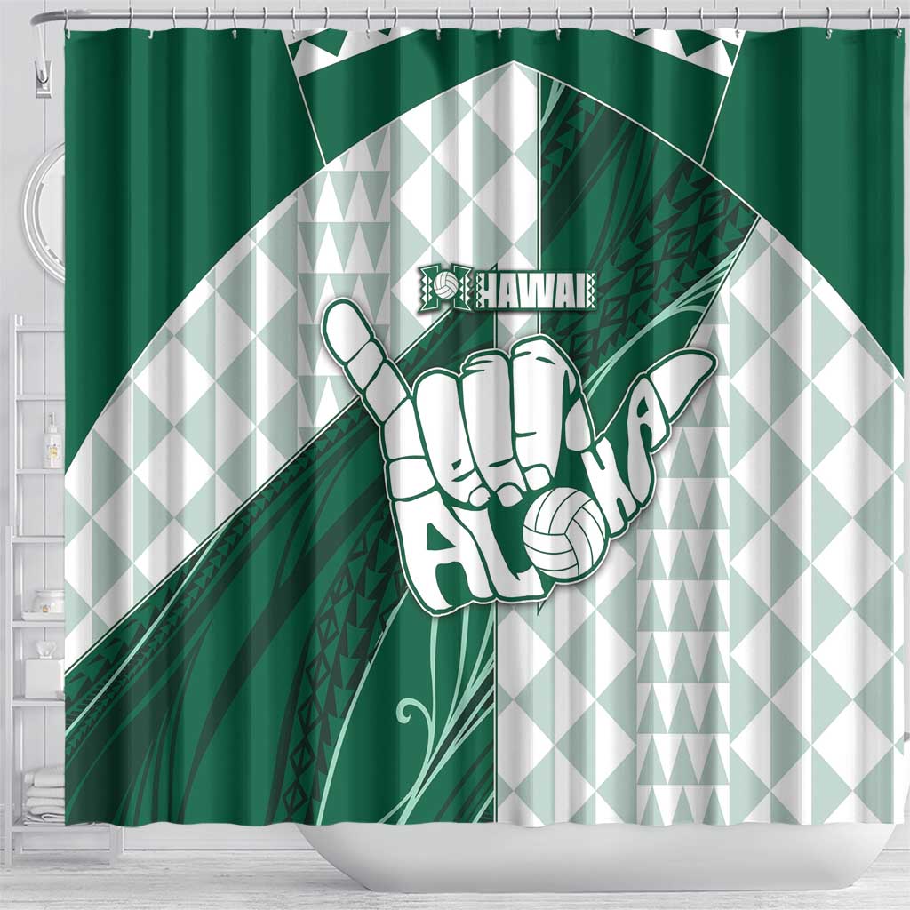 Hawaii Volleyball Shower Curtain Shaka Aloha Hand