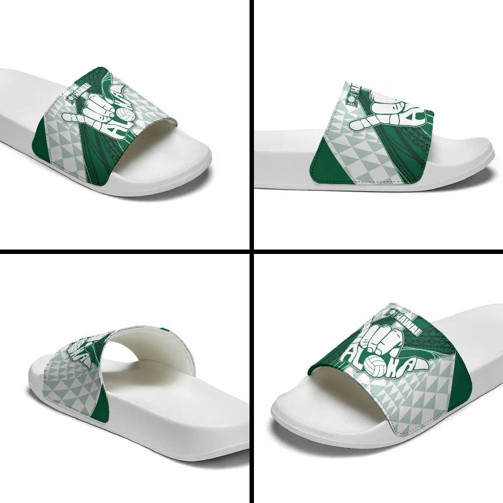 Hawaii Volleyball Slide Sandals Shaka Aloha Hand