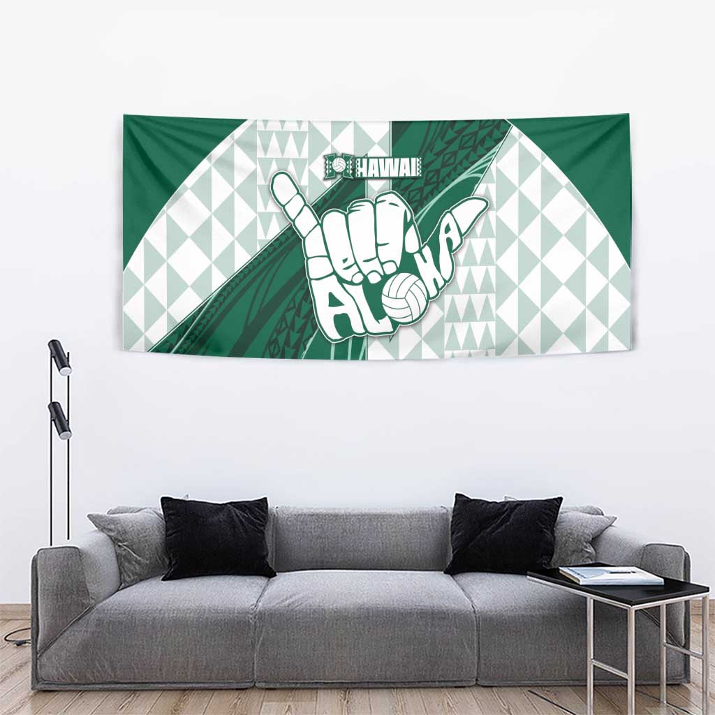 Hawaii Volleyball Tapestry Shaka Aloha Hand