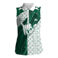 Custom Hawaii Volleyball Women Sleeveless Polo Shirt Shaka Aloha Hand