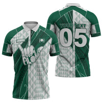 Custom Hawaii Volleyball Zipper Polo Shirt Shaka Aloha Hand