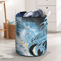 Piko Hawaiian Laundry Basket Blue Galaxy Spiral Plumeria Tribal Patterns