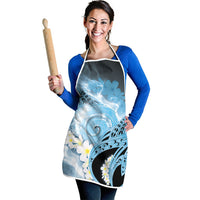 Piko Hawaiian Apron Blue Galaxy Spiral Plumeria Tribal Patterns