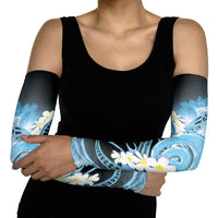Piko Hawaiian Arm Sleeves Blue Galaxy Spiral Plumeria Tribal Patterns