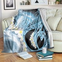 Piko Hawaiian Blanket Blue Galaxy Spiral Plumeria Tribal Patterns