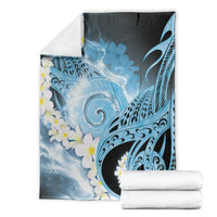 Piko Hawaiian Blanket Blue Galaxy Spiral Plumeria Tribal Patterns