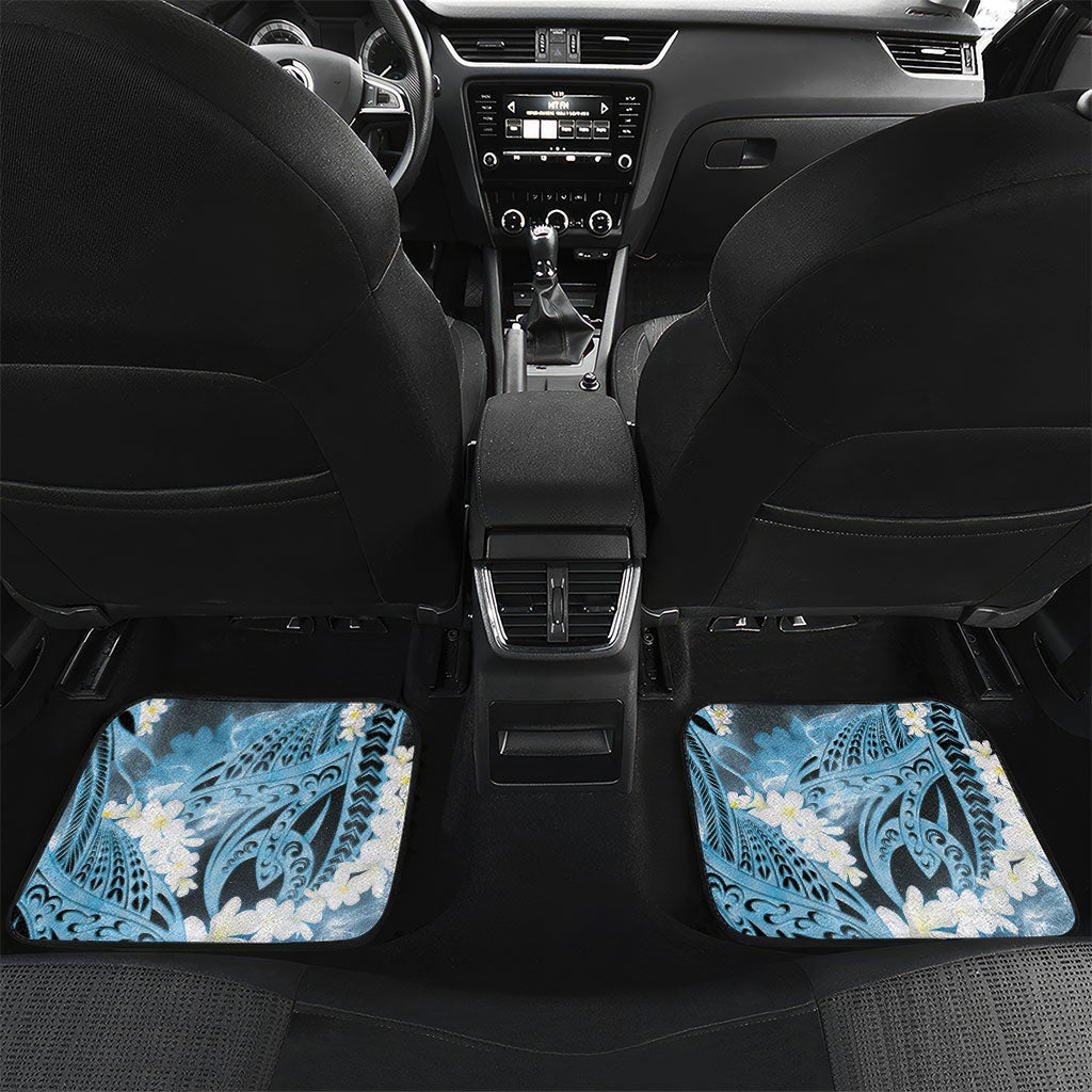 Piko Hawaiian Car Mats Blue Galaxy Spiral Plumeria Tribal Patterns