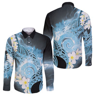 Piko Hawaiian Family Matching Summer Maxi Dress and Hawaiian Shirt Blue Galaxy Spiral Plumeria Tribal Patterns
