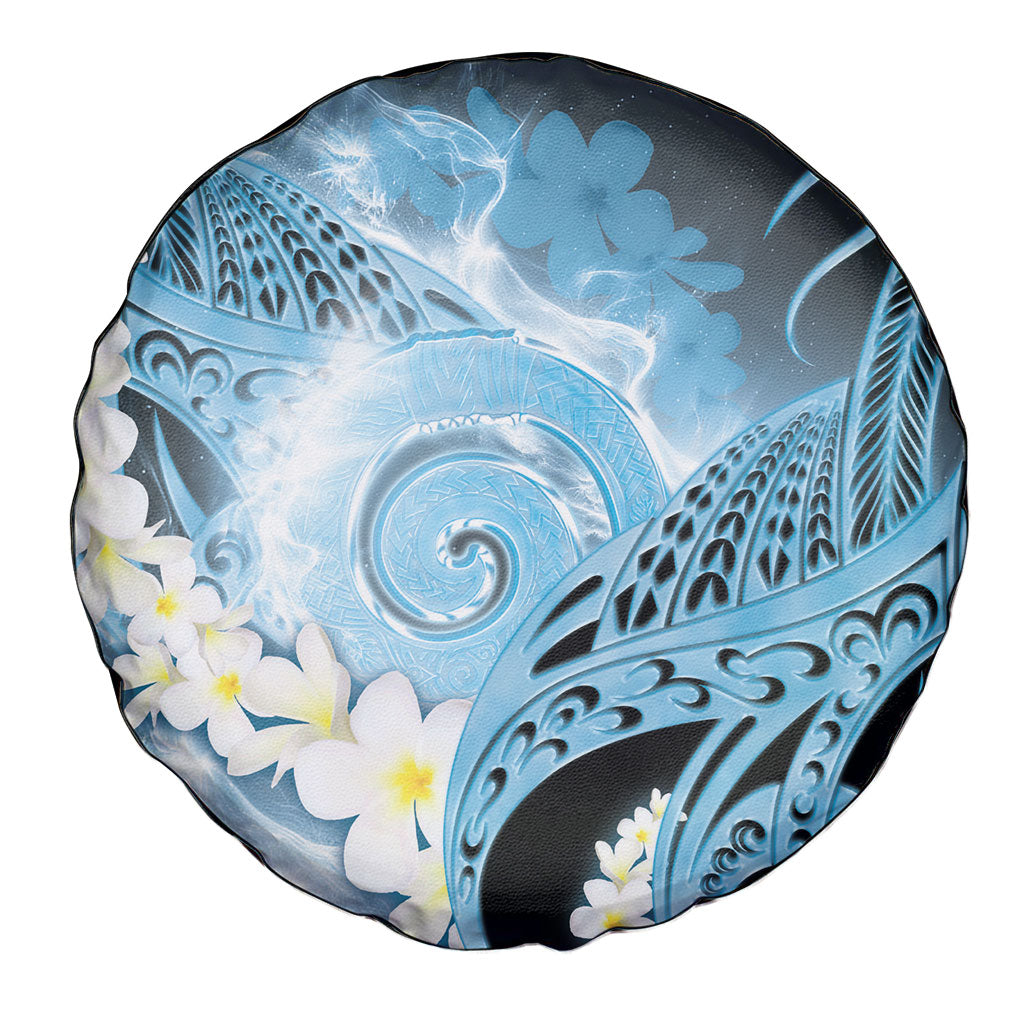 Piko Hawaiian Spare Tire Cover Blue Galaxy Spiral Plumeria Tribal Patterns