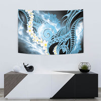 Piko Hawaiian Tapestry Blue Galaxy Spiral Plumeria Tribal Patterns