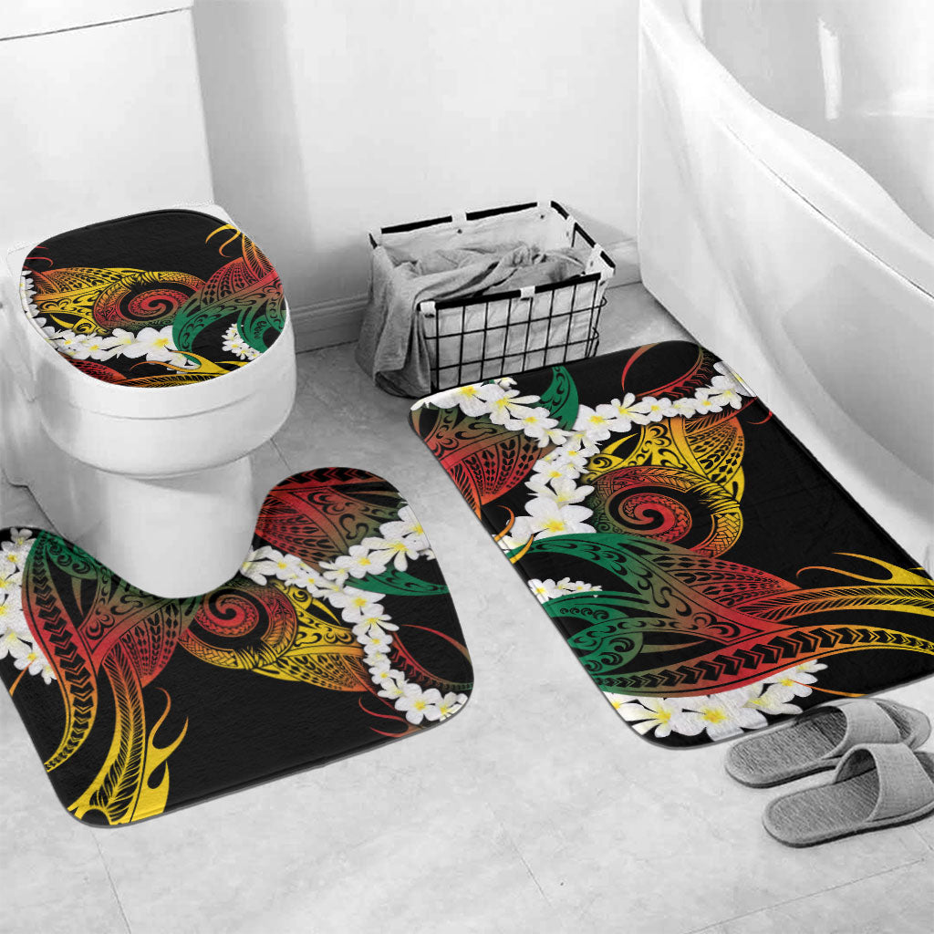Piko Hawaiian Bathroom Set Gradient Spiral Plumeria Tribal Patterns