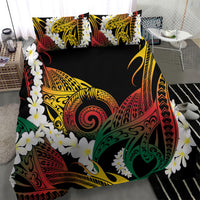Piko Hawaiian Bedding Set Gradient Spiral Plumeria Tribal Patterns