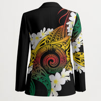 Piko Hawaiian Blazer Gradient Spiral Plumeria Tribal Patterns