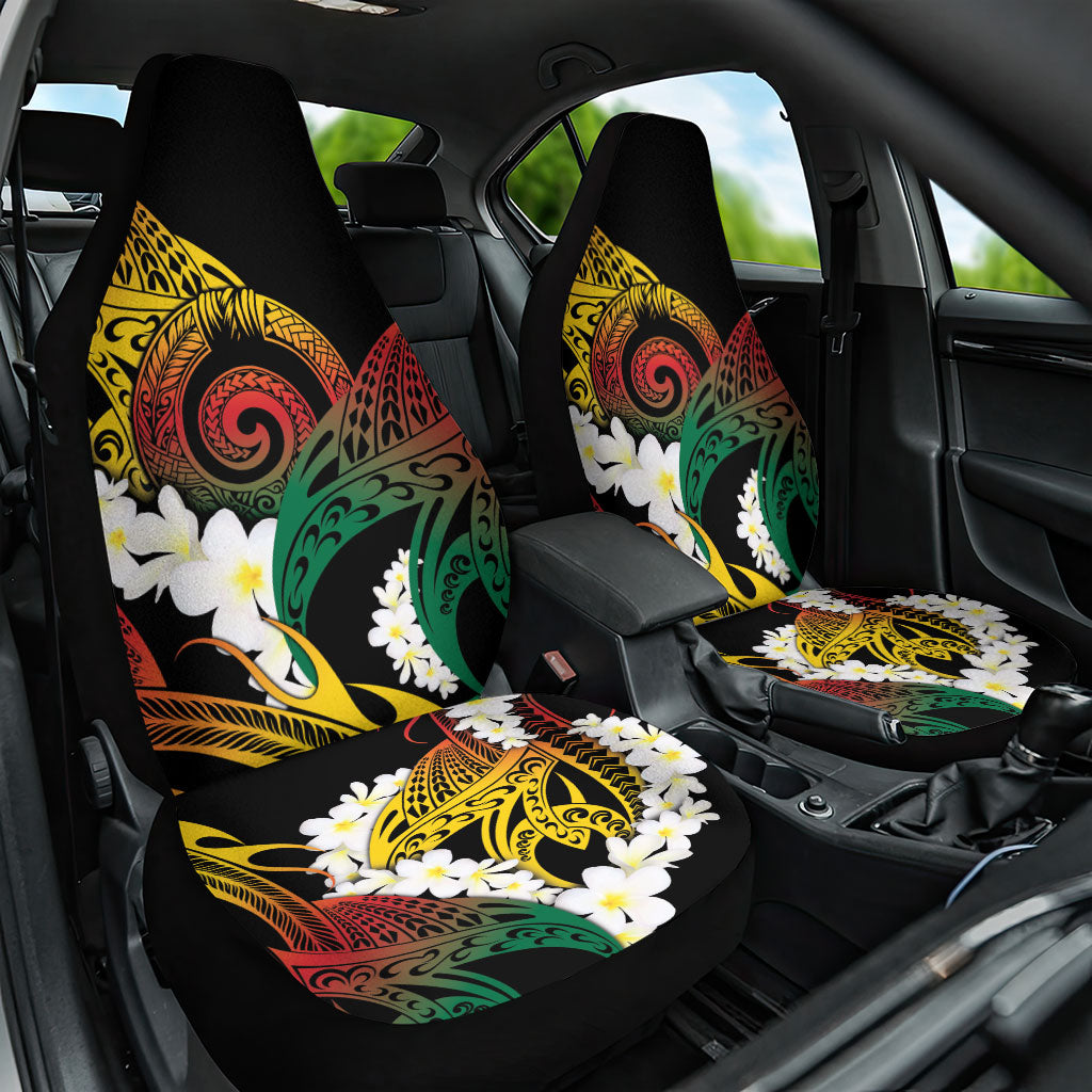 Piko Hawaiian Car Seat Cover Gradient Spiral Plumeria Tribal Patterns