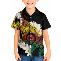Piko Hawaiian Hawaiian Shirt Gradient Spiral Plumeria Tribal Patterns