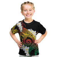 Piko Hawaiian Kid T Shirt Gradient Spiral Plumeria Tribal Patterns
