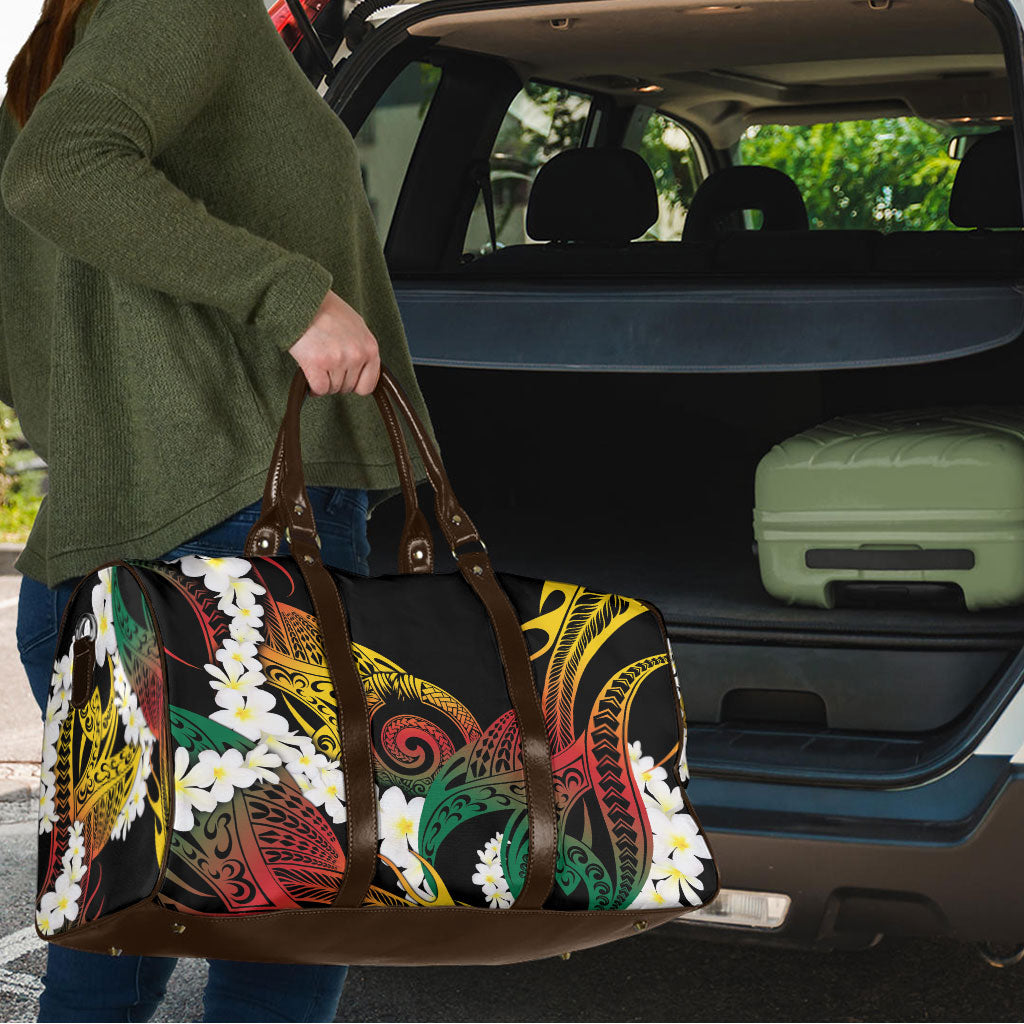 Piko Hawaiian Travel Bag Gradient Spiral Plumeria Tribal Patterns