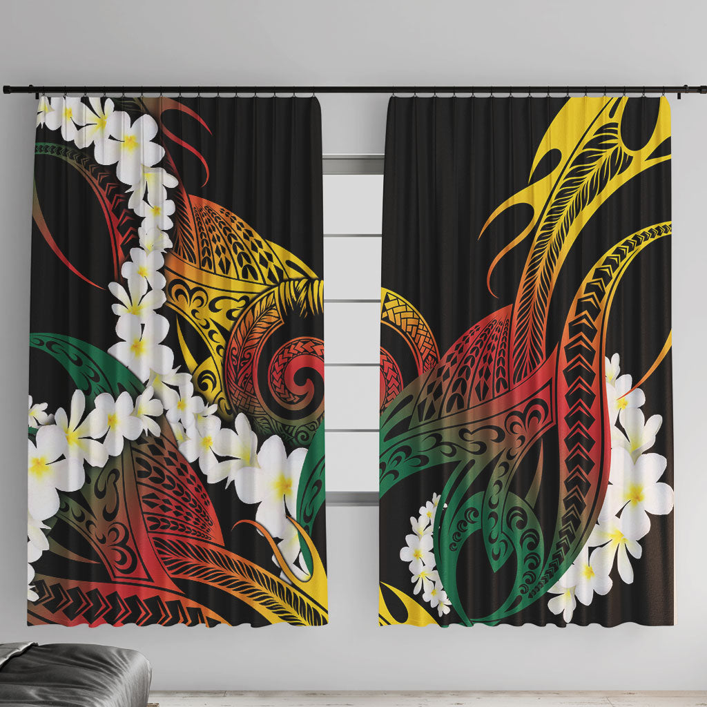 Piko Hawaiian Window Curtain Gradient Spiral Plumeria Tribal Patterns