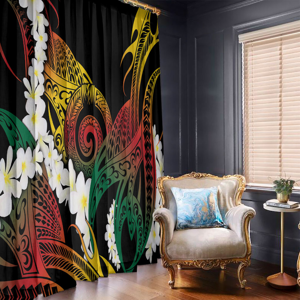 Piko Hawaiian Window Curtain Gradient Spiral Plumeria Tribal Patterns